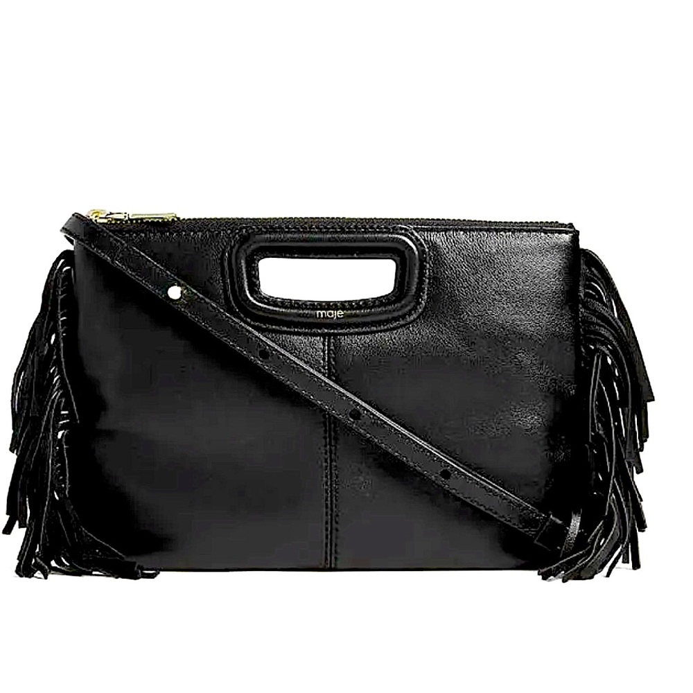 MAJE - M Duo Black Leather Crossbody / Clutch